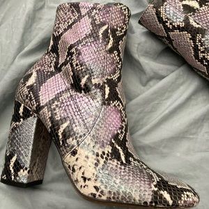 ALDO IRIDESCENT SNAKE BOOTS